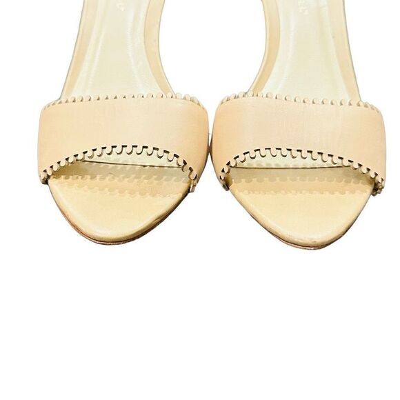 LOEFFLER RANDALL EUC Leora Leather Embossed d'Orsay Sandal High Heel Shoes Snake - Picture 4 of 6